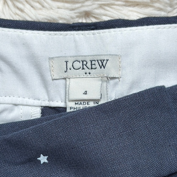 🎉HP🎉 J. Crew Scalloped Hem Linen Blend Star Shorts 💗 Navy - Picture 15 of 16